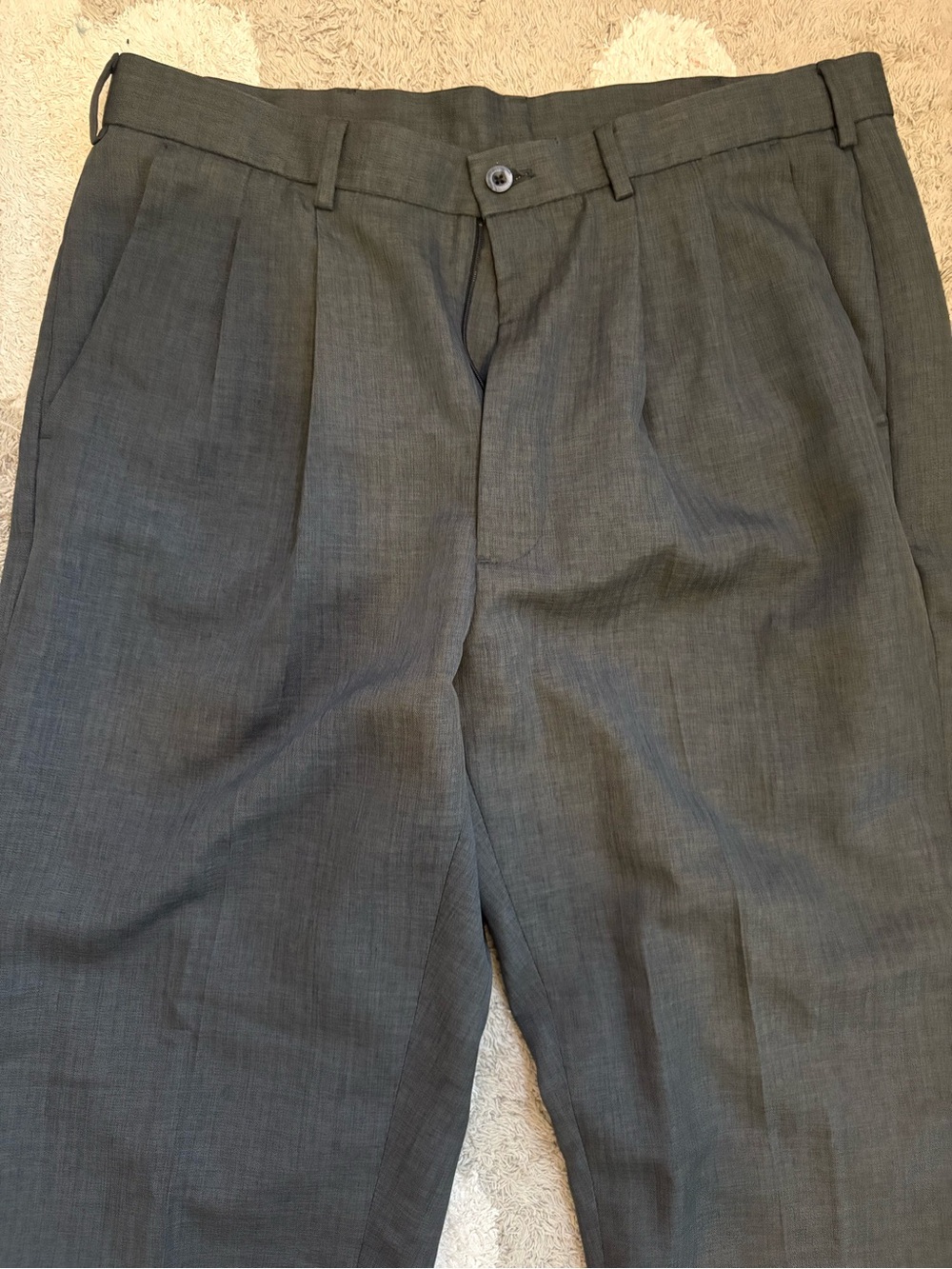 Dkny Men's Flat Front Dress Pants - Charcoal Gray
